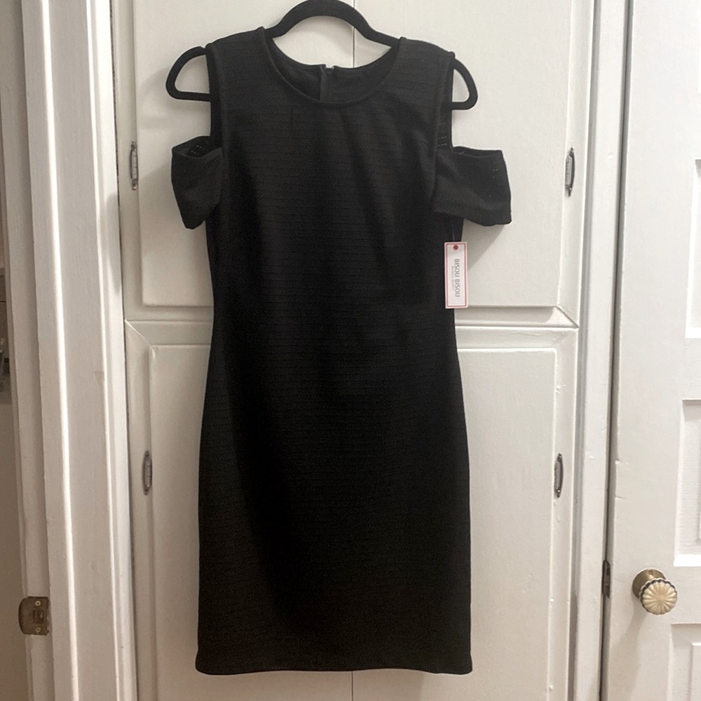 NWT Bisou Bisou Black Cold Shoulder Dress